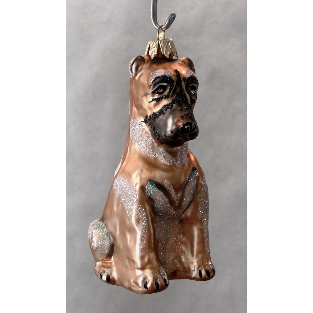 Polish Glass Ornament Mastiff Hand Painted in Poland Radko Inspired